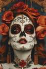 Close-up of womans head with makeup Art Print